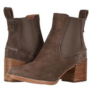 NEW UGG Women Faye Suede Pull On Chelsea Block Heel Bootie